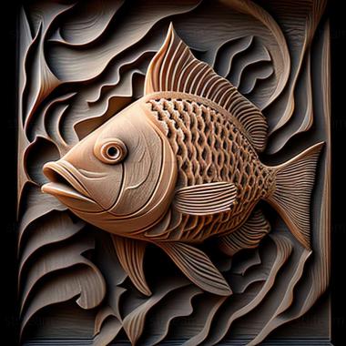3D model American shubunkin fish (STL)